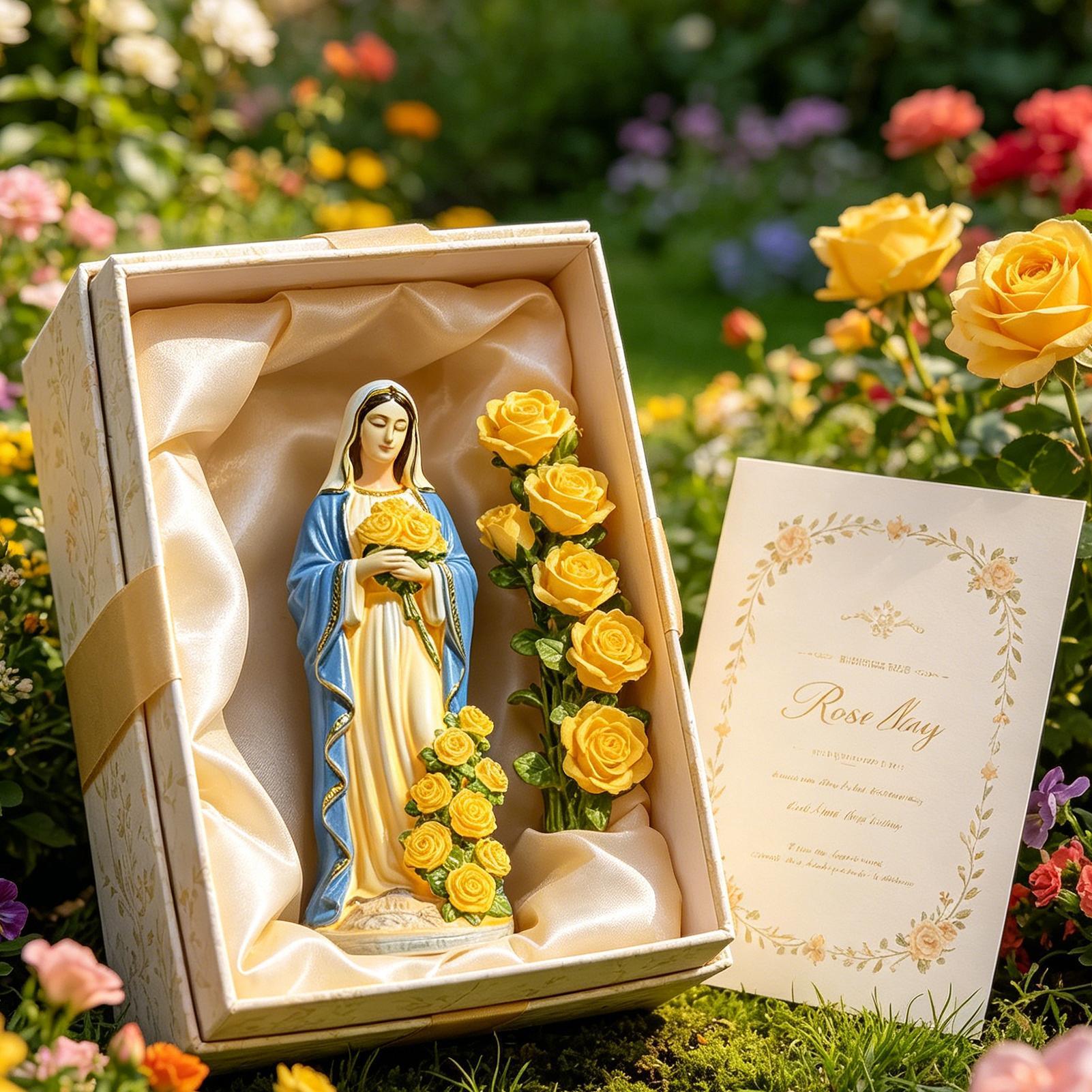 Resin Crafts - Virgin Mary Solar Statue Garden Decor